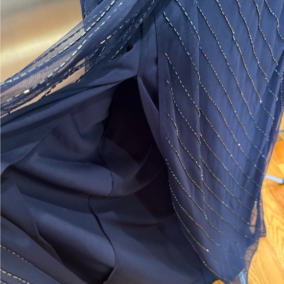 ‼️DEAL‼️David's Bridal Navy Beaded Maxi Dress - Picture 7 of 12